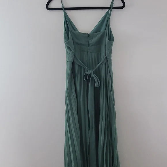 Allison & Kelly Green Pleated Dress Size Large - Picture 5 of 5